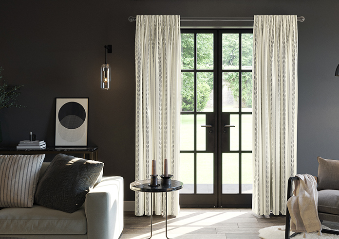 Laurel Stripe, Warm Grey - Made to Measure Curtains - Image 3